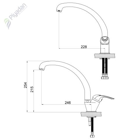 Gpd Adrio Mte 120Tek Gövdeli Eviye Bataryası
