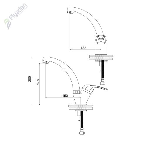 Gpd Adrio Mtl 120 Tek Gövde Lavabo Bataryası