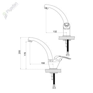 Gpd Adrio Mtl 120 Tek Gövde Lavabo Bataryası
