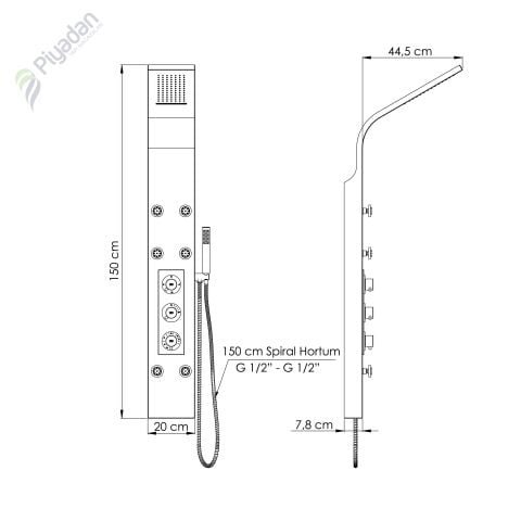 Gpd Dsp06 Duş Paneli (Bambu)(20X150)