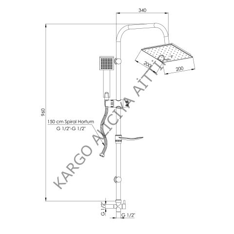 Gpd Dst19-3 Yönlendiricili Duş Seti (200X200)