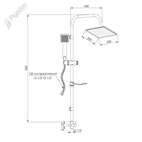 Gpd Dst19-3 Yönlendiricili Duş Seti (200X200)