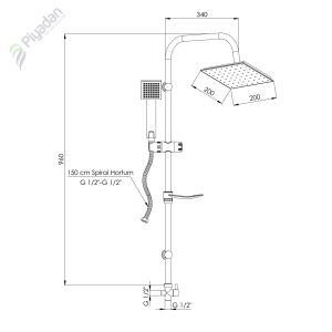 Gpd Dst19-3 Yönlendiricili Duş Seti (200X200)