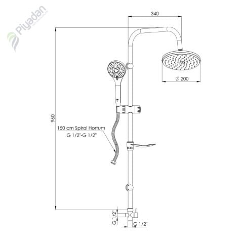 Gpd Dst19-2 Yönlendiricili Duş Seti 3 Fonksiyonlu