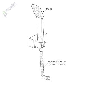 Gpd Dst26 Askılı Duş Seti Kare Tek Fonksiyon