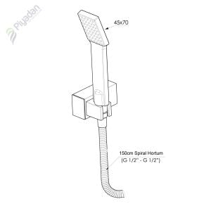 Gpd Dst26 Askılı Duş Seti Kare Tek Fonksiyon