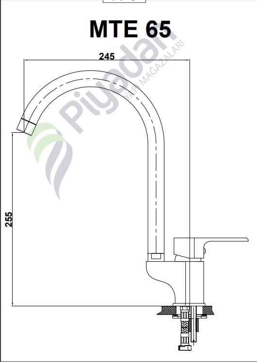 Gpd Atros Mte65-Bg Tek Gövde Eviye Bataryası