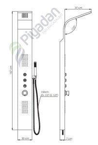Gpd Dsp08 Duş Paneli İnox (Basmalı)
