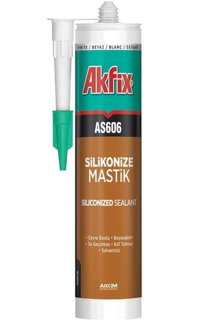 Akfix AA001 Silikonize Mastik 280ml Beyaz
