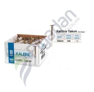 Kalibre Vida+Dübel 8MM (Paket/100 Adet)