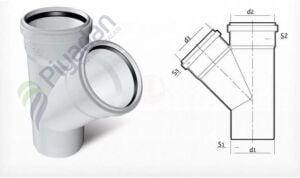Fırat Boru Pvc Tek Çatal 110/75*45°