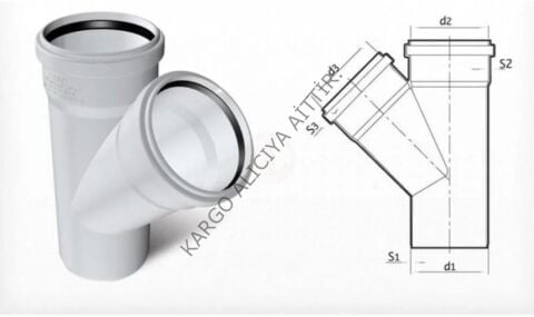 Fırat Boru Pvc Tek Çatal 110/50*45°
