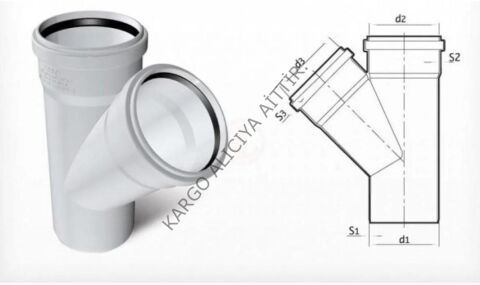 Fırat Boru Pvc Tek Çatal 75/75*45°