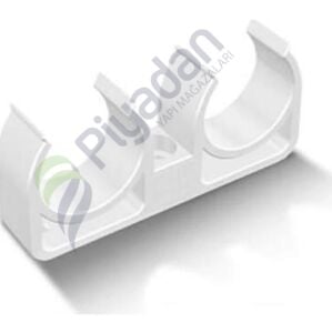 Fırat Boru Beyaz Çiftli Boru Kelepçesi 32mm