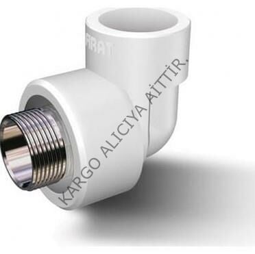 Fırat Boru Beyaz Dış Dişli Dirsek 20mm 1/2