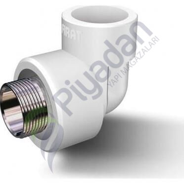 Fırat Boru Beyaz Dış Dişli Dirsek 20mm 1/2