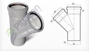 Fırat Boru Pvc Tek Çatal 50/50*45°