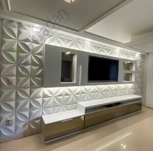 Piyadan CCK-SP-1-1 50X50 Beyaz Çiçek 3D Pvc Lambir