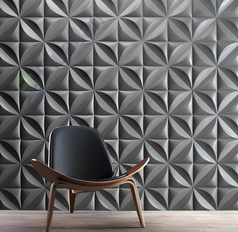 Piyadan CCK-SP-1 50X50 Çiçek Gri 3D Pvc Lambiri