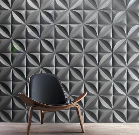 Piyadan CCK-SP-1 50X50 Çiçek Gri 3D Pvc Lambiri