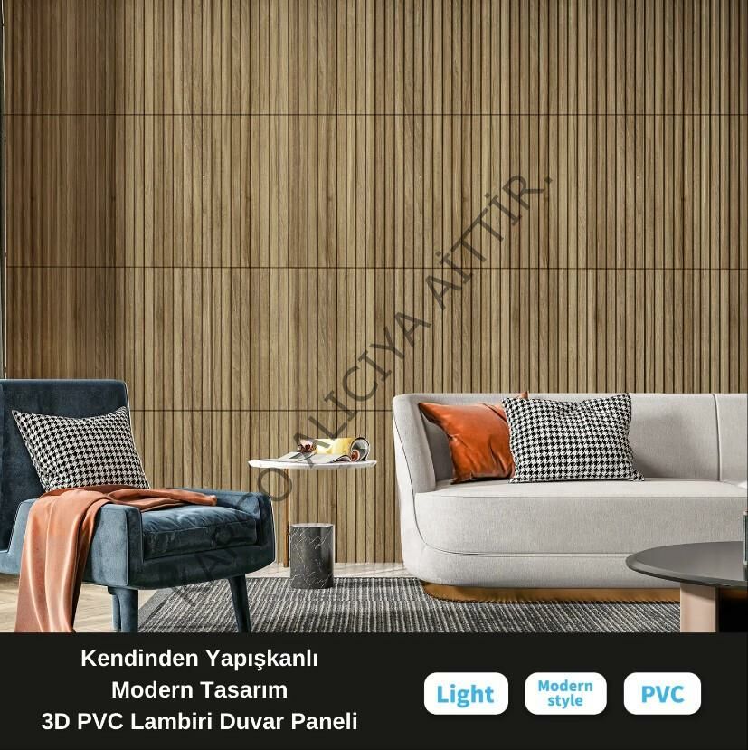 Piyadan LMB-C 50X50 Ceviz Renk 3D Pvc Lambiri