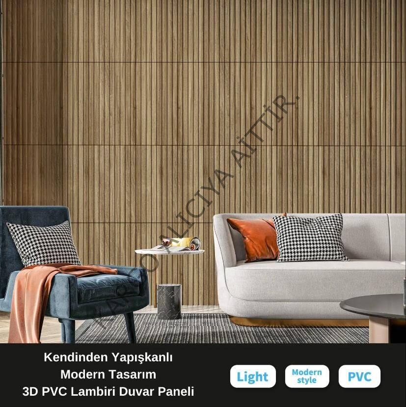 Piyadan LMB-C 50X50 Ceviz Renk 3D Pvc Lambiri
