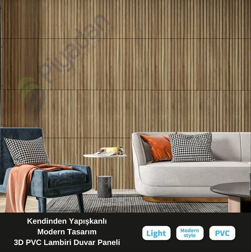 Piyadan LMB-C 50X50 Ceviz Renk 3D Pvc Lambiri