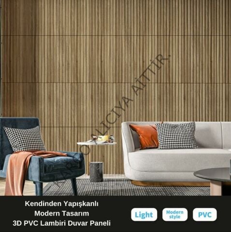 Piyadan LMB-C 50X50 Ceviz Renk 3D Pvc Lambiri