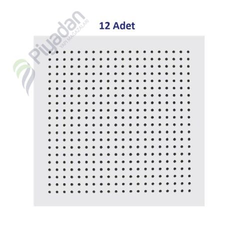 Piyadan Akustik Karolam 60×60 Yuvarlak Delikli 12 Adet