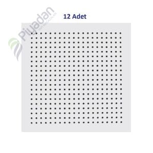Piyadan Akustik Karolam 60×60 Yuvarlak Delikli 12 Adet