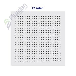 Piyadan Akustik Karolam 60×60 Yuvarlak Delikli 12 Adet