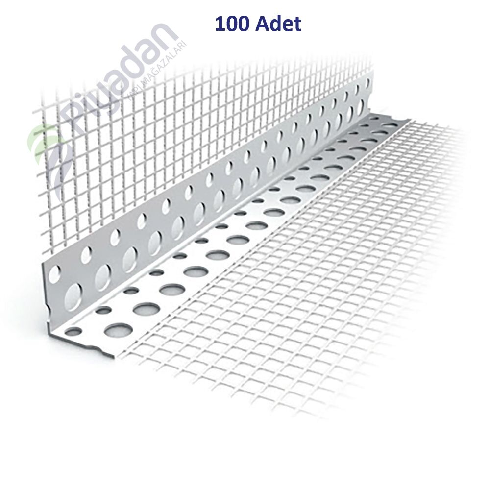 Piyadan 10x10 A Cl Beyaz Pvc Fileli Köşebent 2,5mt (100 Adet)