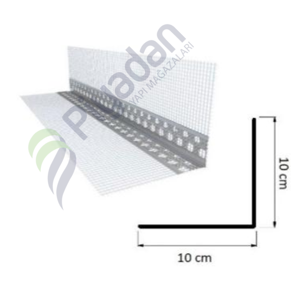 Piyadan 10x10 A Cl Beyaz Pvc Fileli Köşebent 2,5mt