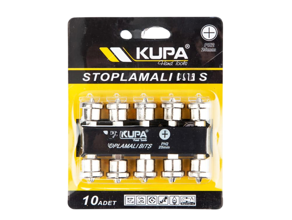 Kupa Stoplamalı Bits Uç Ph2 (10Adet/Paket)