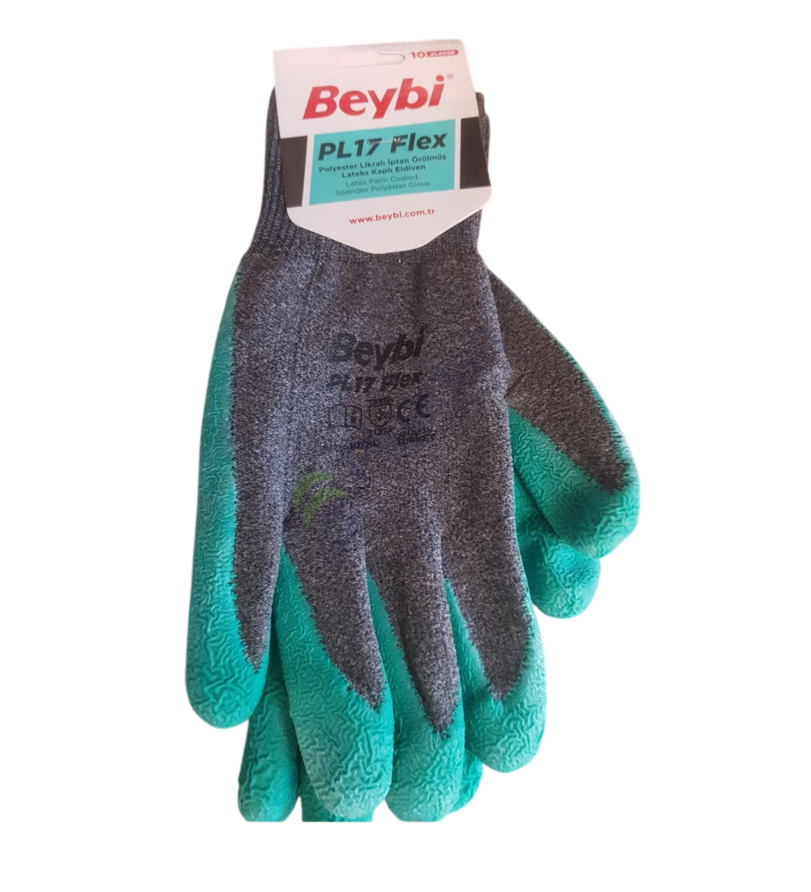 Beybi No10 Latex Kaplı PL-17 Flex Yeşil Eldiven